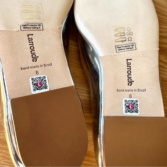 Larroude Blair Ballet Flat In Silver Specchio 8 - Picture 11 of 15